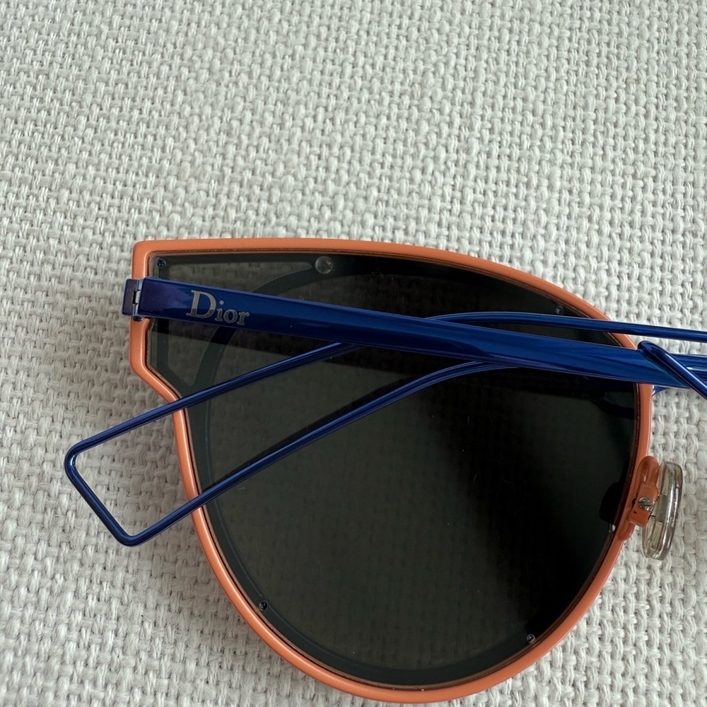 CHRISTIAN DIOR SCULPT Blue Green Mirrored Cat Eye Sunglasses AUTHENTIC - Picture 5 of 11